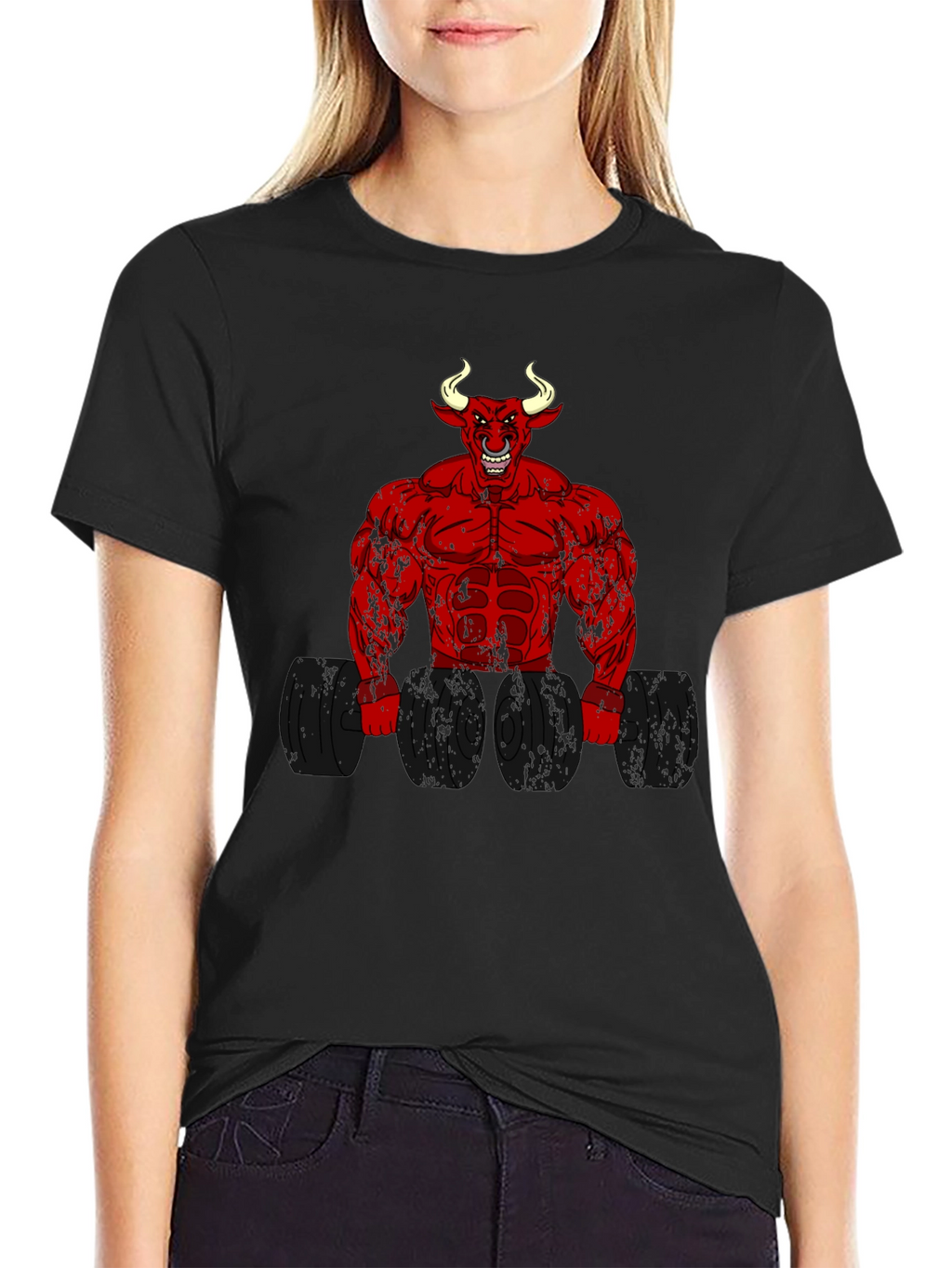Devil Bull Bodybuilder Graphic T-Shirt