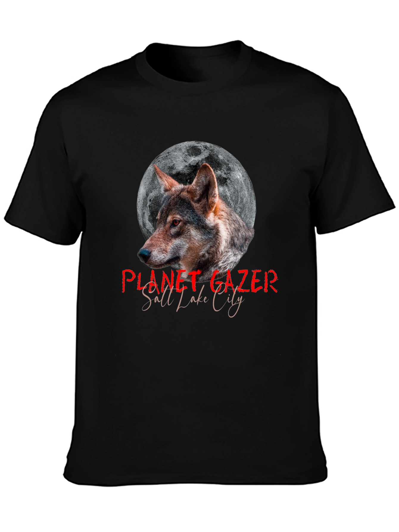 Planet Gazer Wolf Graphic Tee - Salt Lake City Design