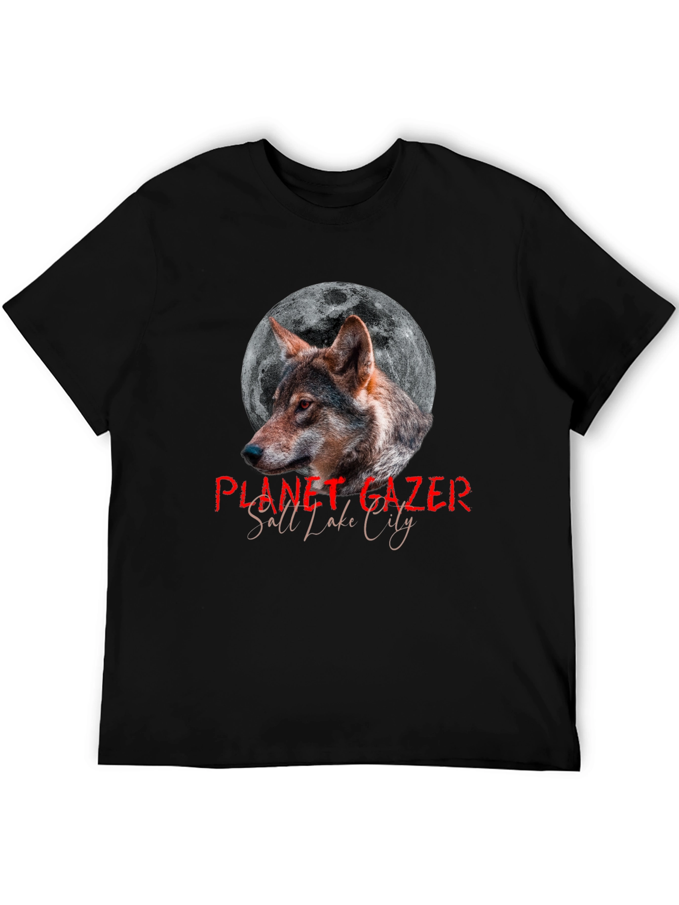 Planet Gazer Wolf Graphic Tee - Salt Lake City Design