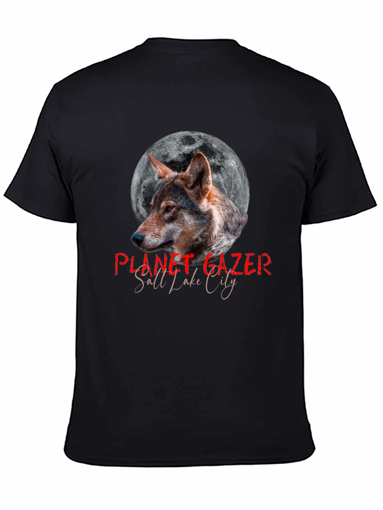 Planet Gazer Wolf Graphic Tee - Salt Lake City Design