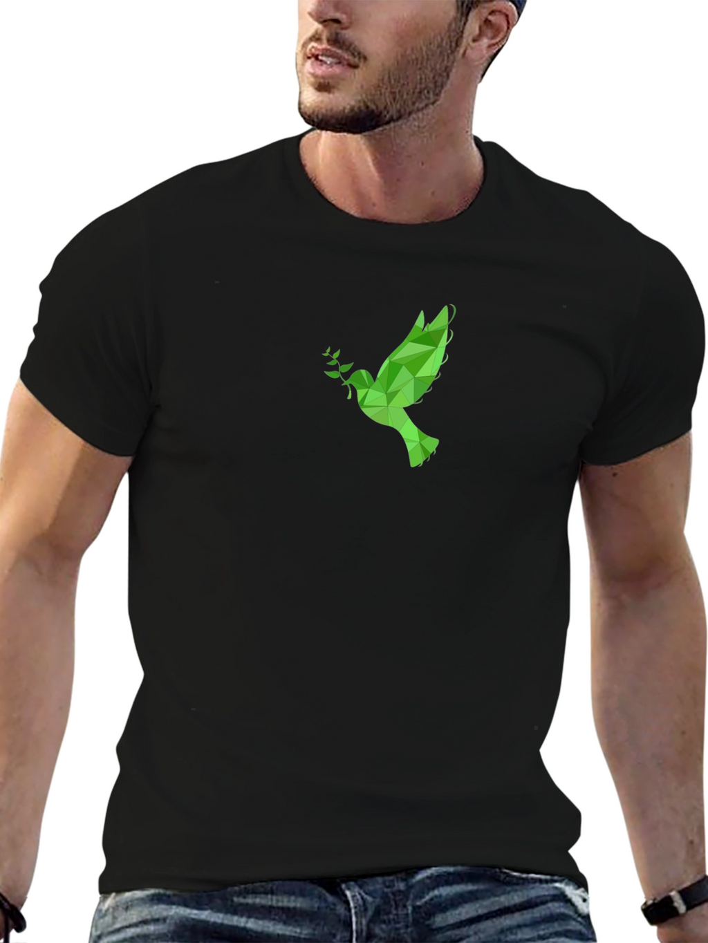 Geometric Dove Graphic Tee - Peace & Style
