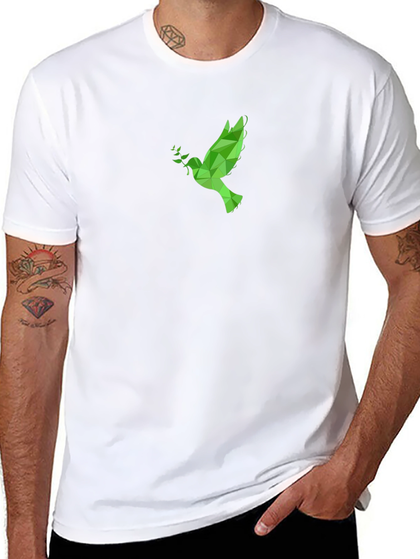 Geometric Dove Graphic Tee - Peace & Style