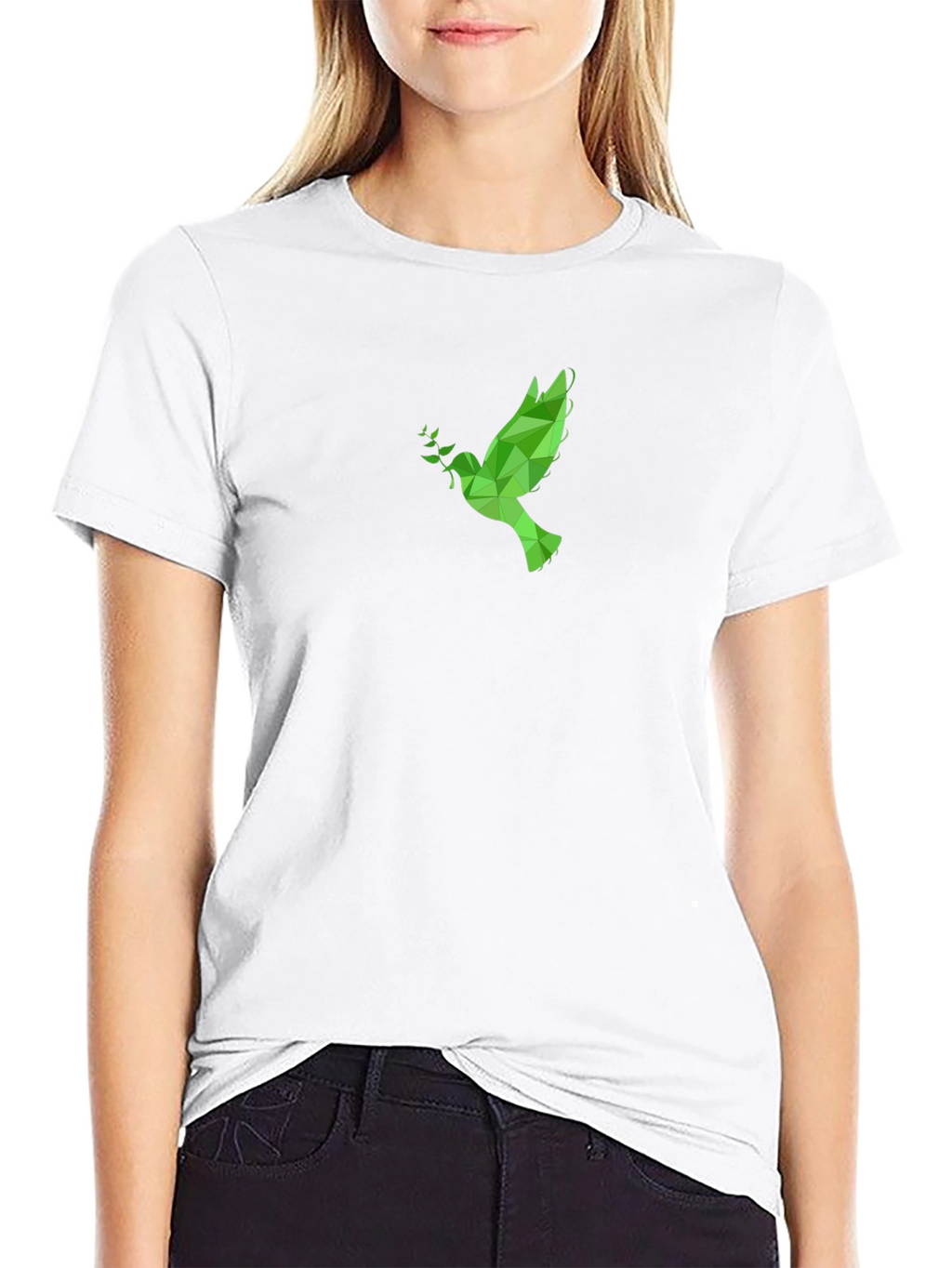 Geometric Dove Graphic Tee - Peace & Style