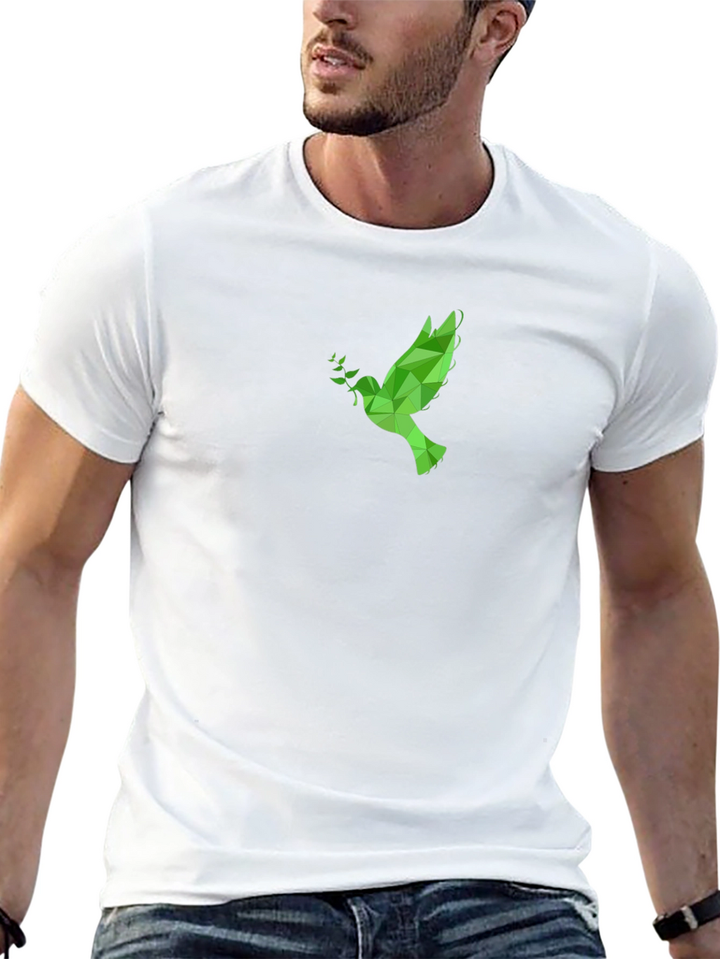 Geometric Dove Graphic Tee - Peace & Style