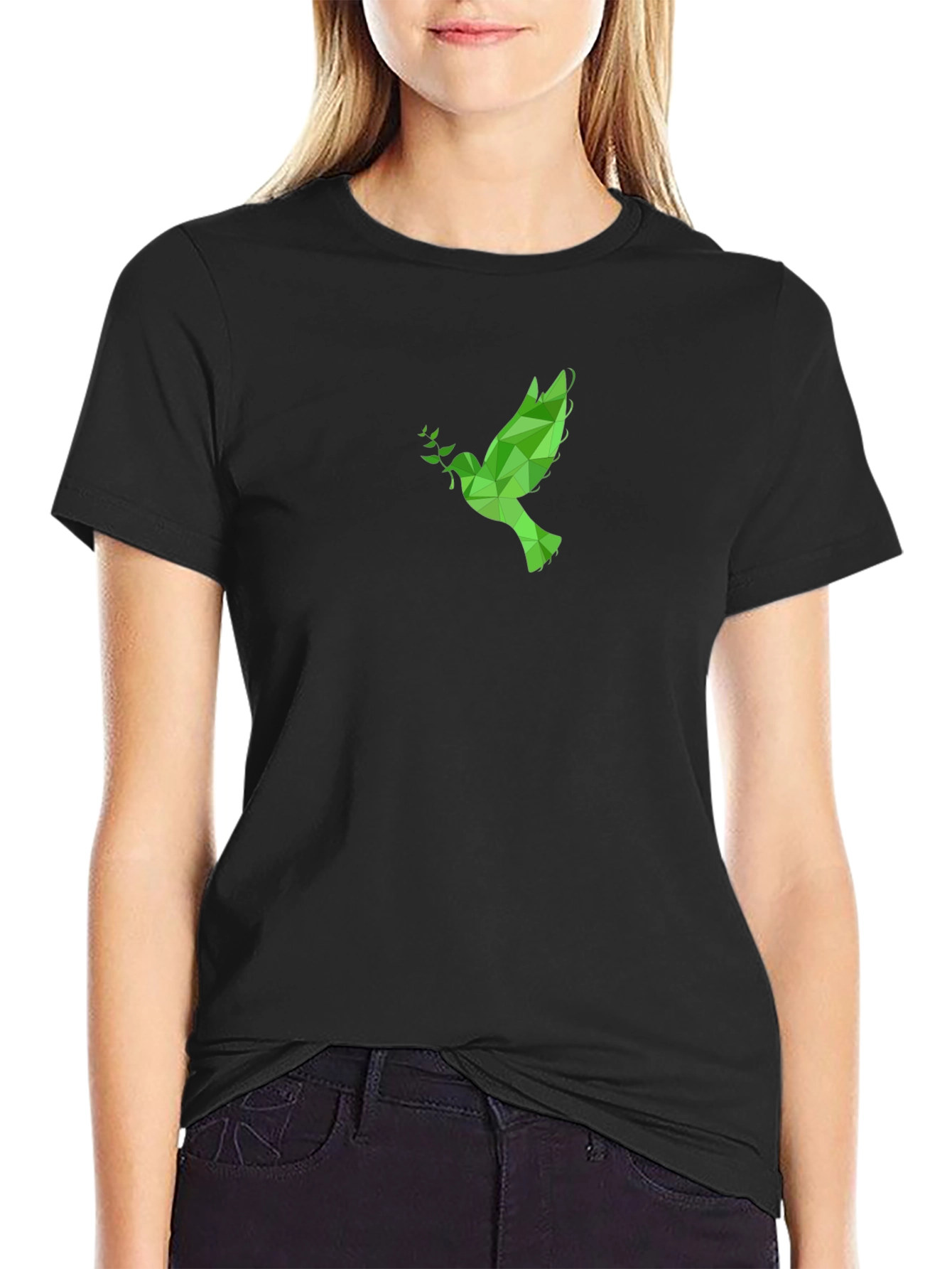 Geometric Dove Graphic Tee - Peace & Style