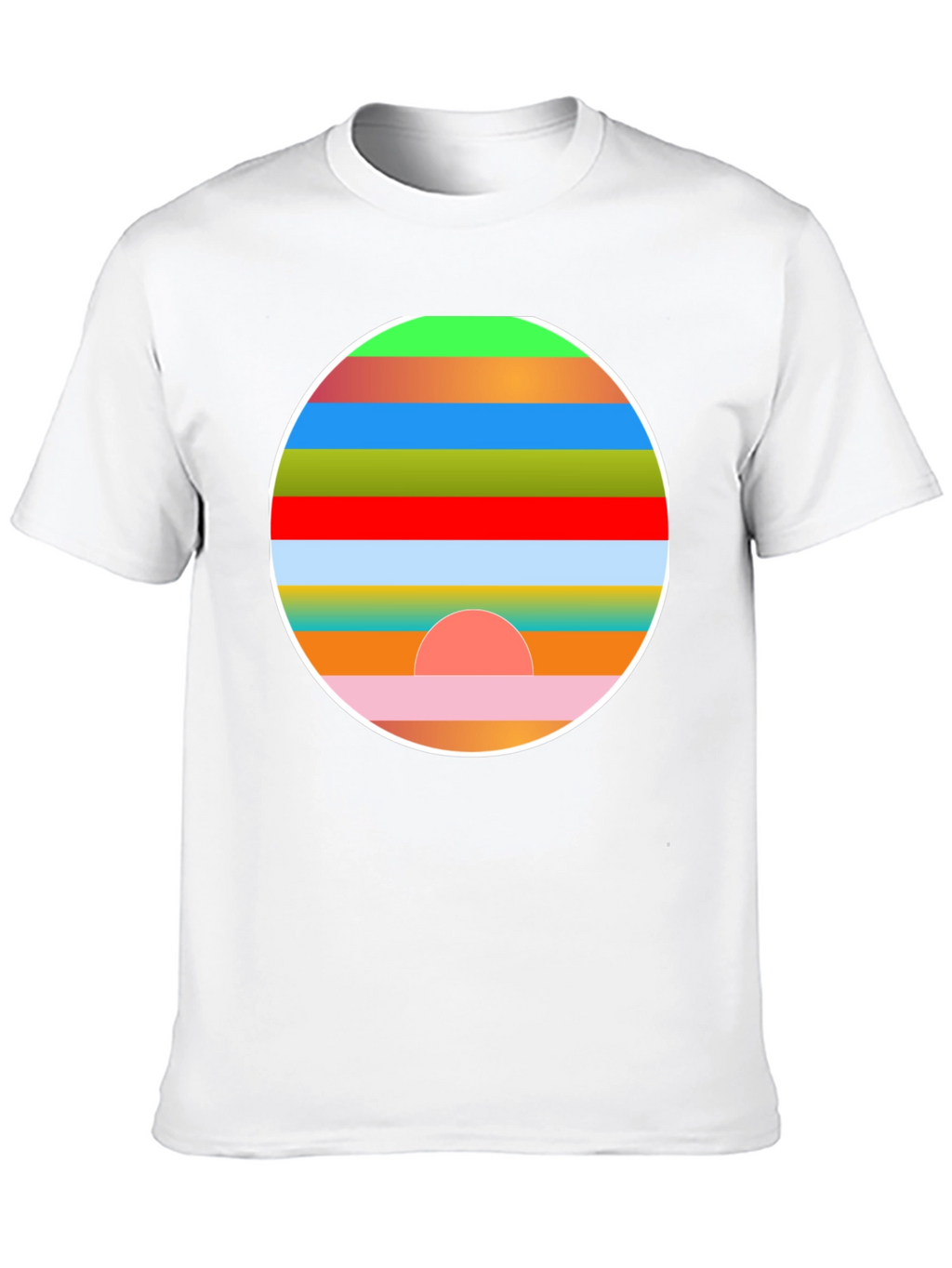 Retro Sunset Graphic Tee - Stylish Mens Black T-Shirt