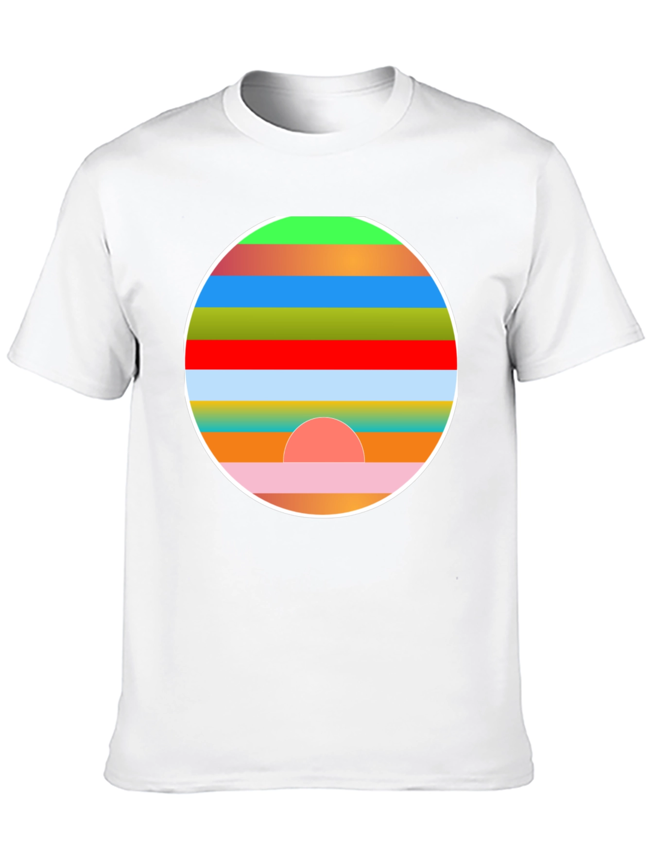 Retro Sunset Graphic Tee - Stylish Mens Black T-Shirt