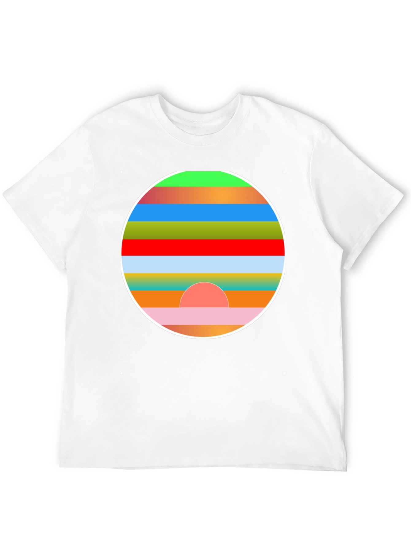 Retro Sunset Graphic Tee - Stylish Mens Black T-Shirt