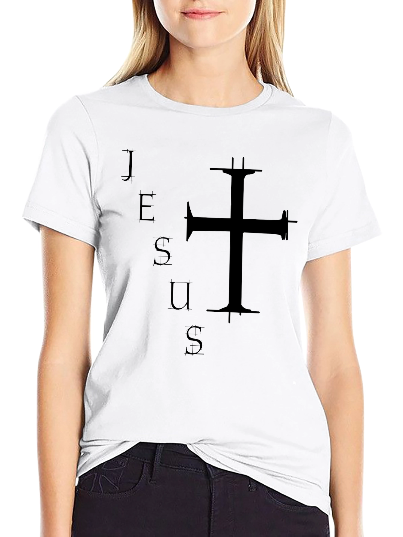 Jesus Cross Graphic Black Tee