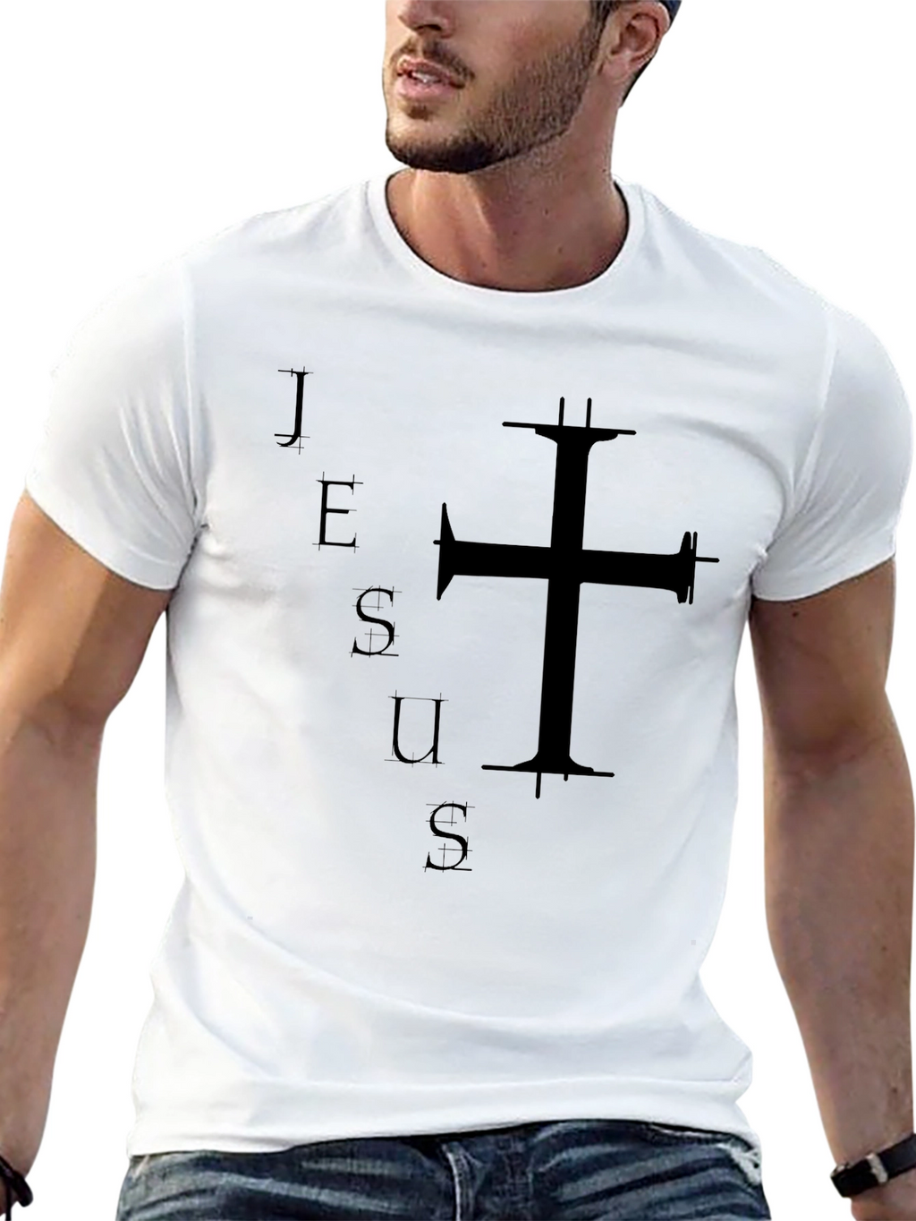 Jesus Cross Graphic Black Tee