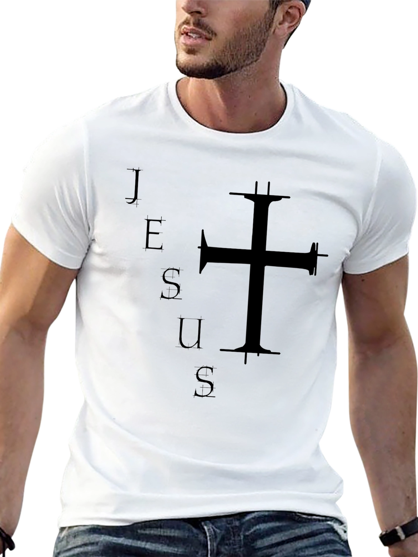 Jesus Cross Graphic Black Tee