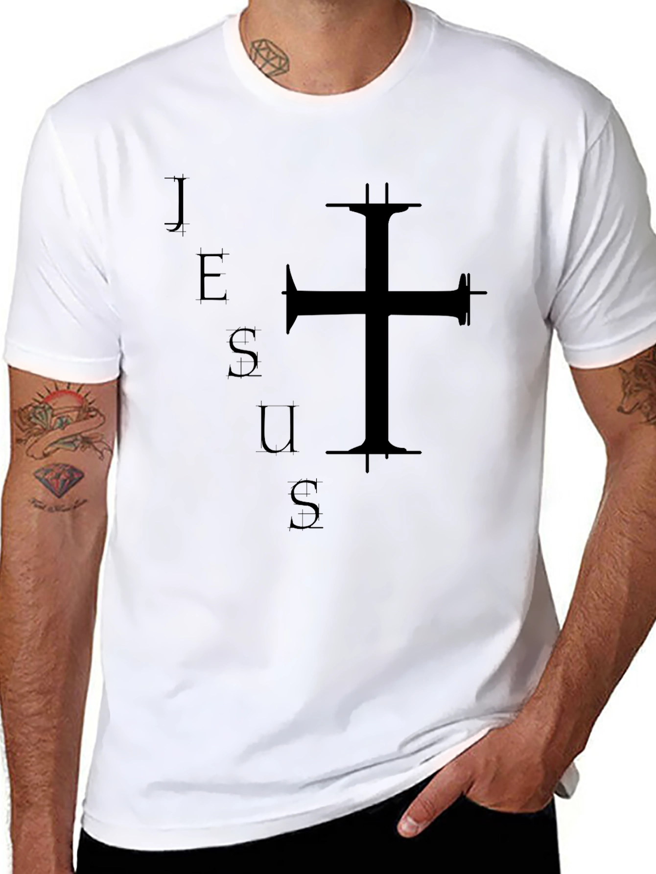 Jesus Cross Graphic Black Tee
