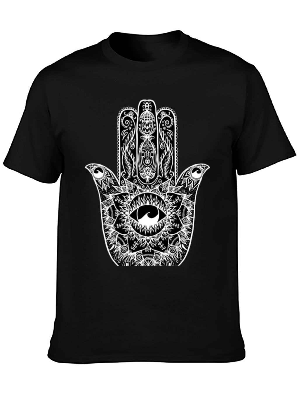 Hamsa Hand Graphic Black T-Shirt