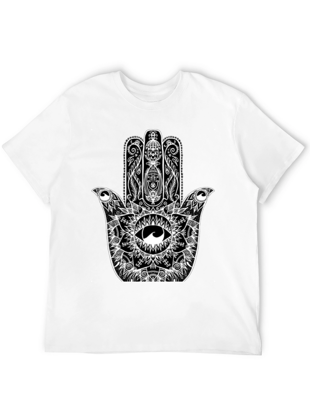 Hamsa Hand Graphic Black T-Shirt
