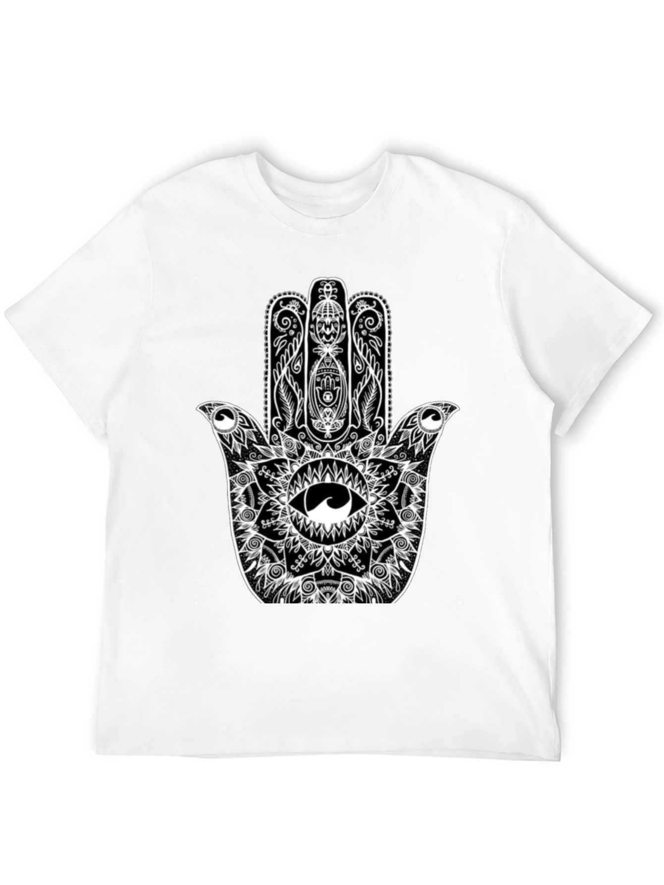 Hamsa Hand Graphic Black T-Shirt