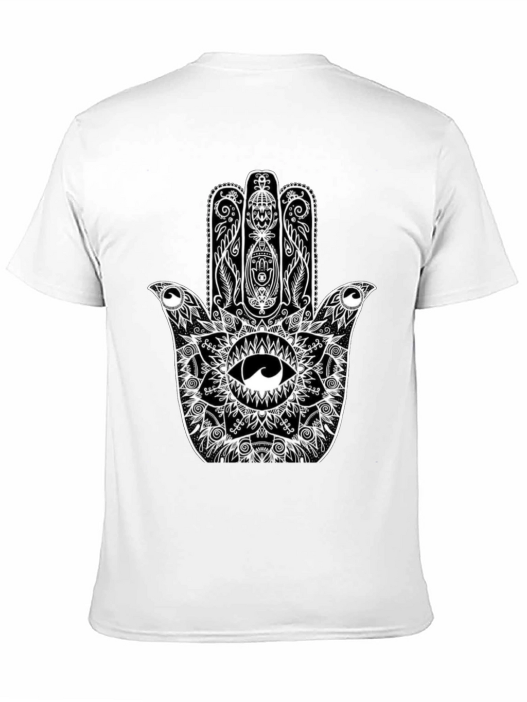 Hamsa Hand Graphic Black T-Shirt