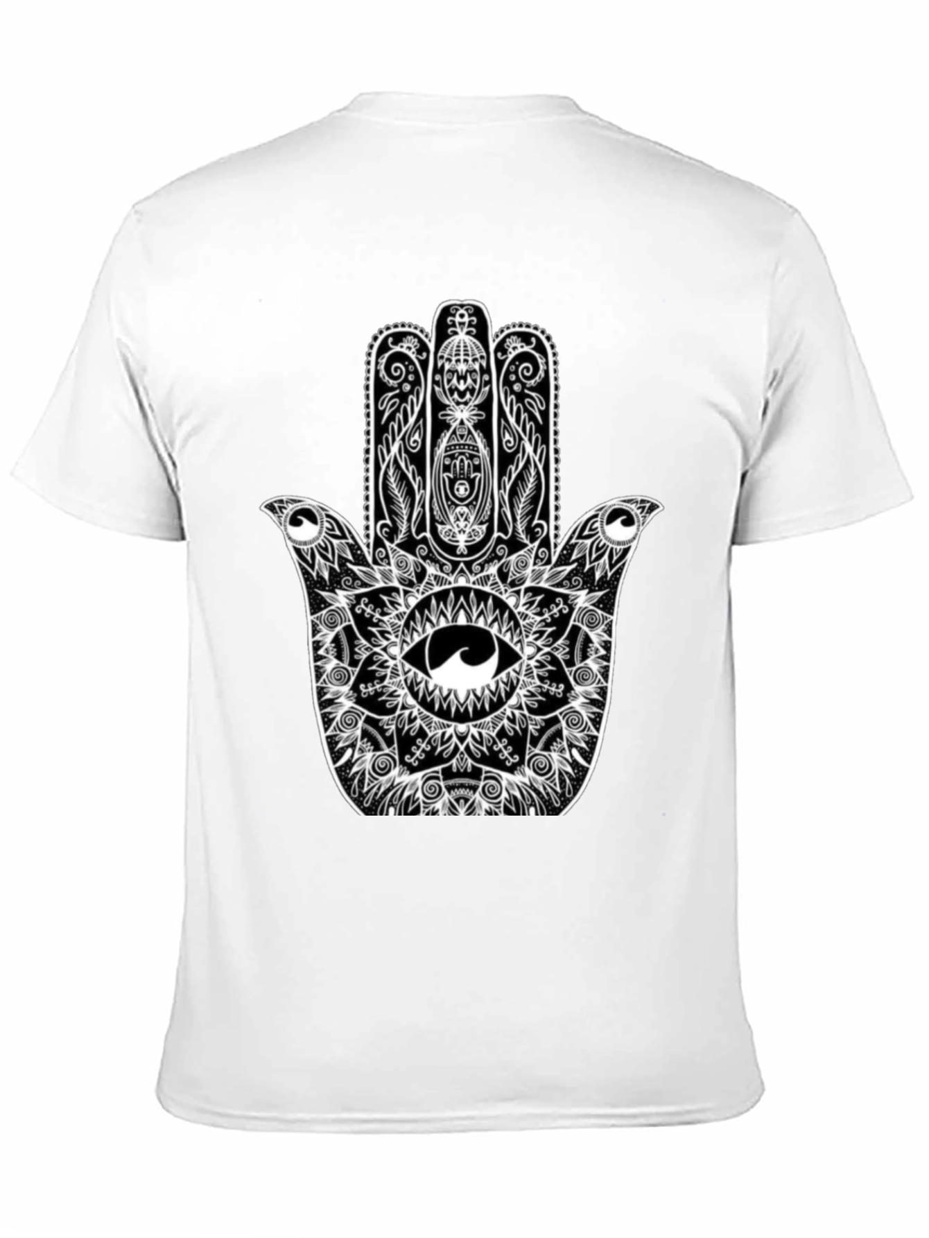 Hamsa Hand Graphic Black T-Shirt