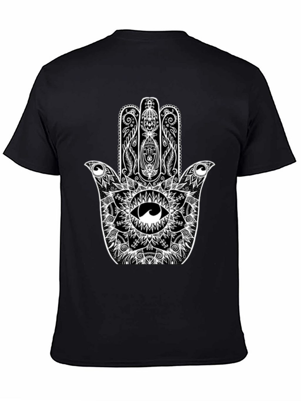 Hamsa Hand Graphic Black T-Shirt