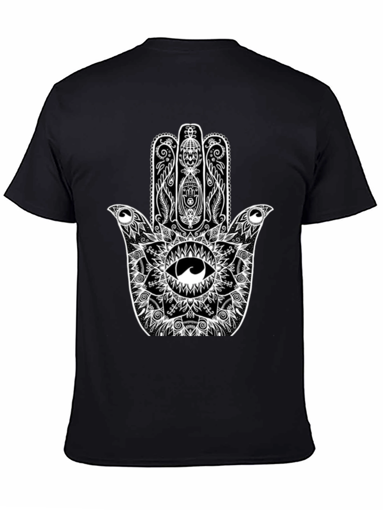 Hamsa Hand Graphic Black T-Shirt