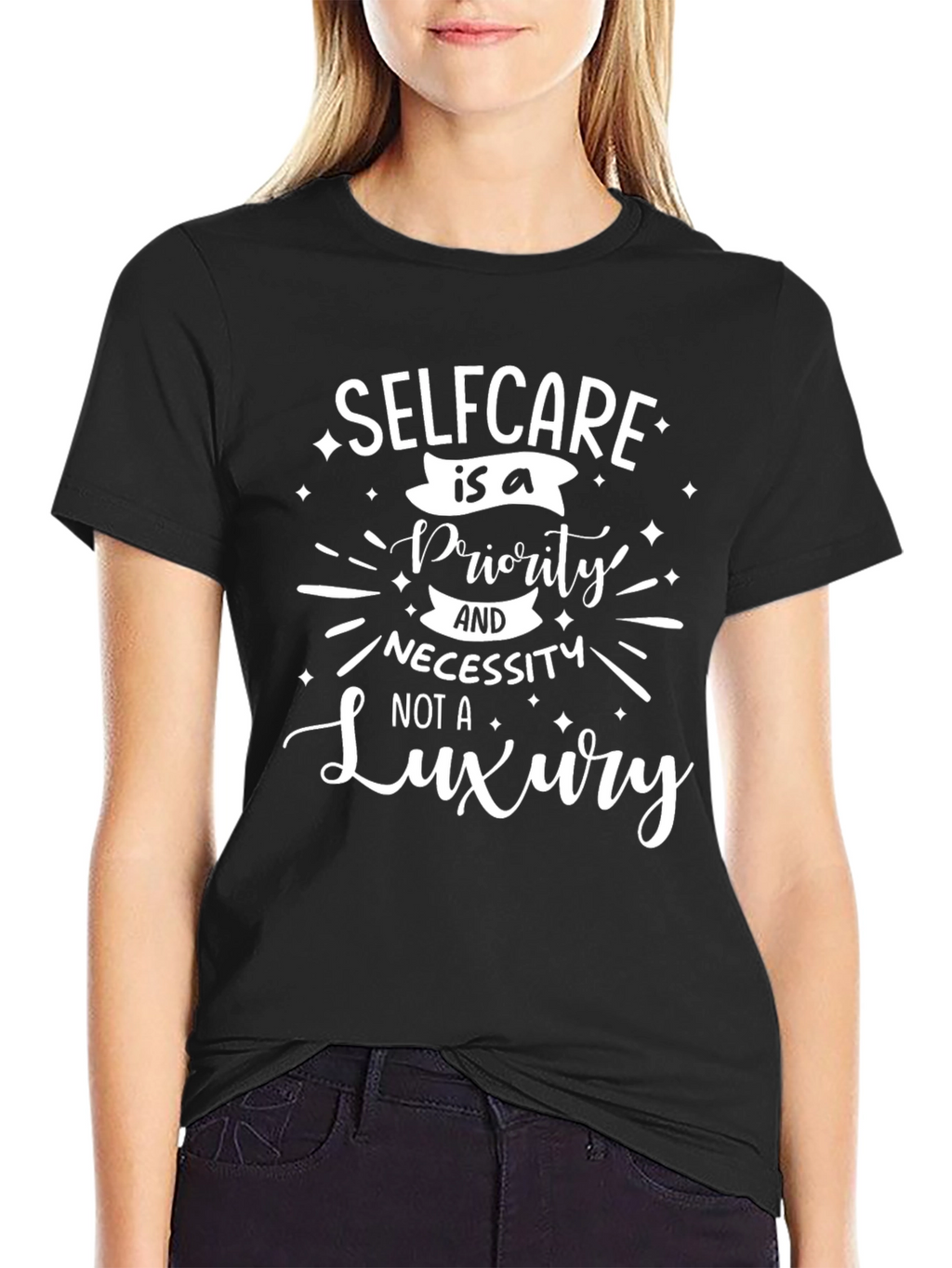 Selfcare is a Priority Black Graphic Tee