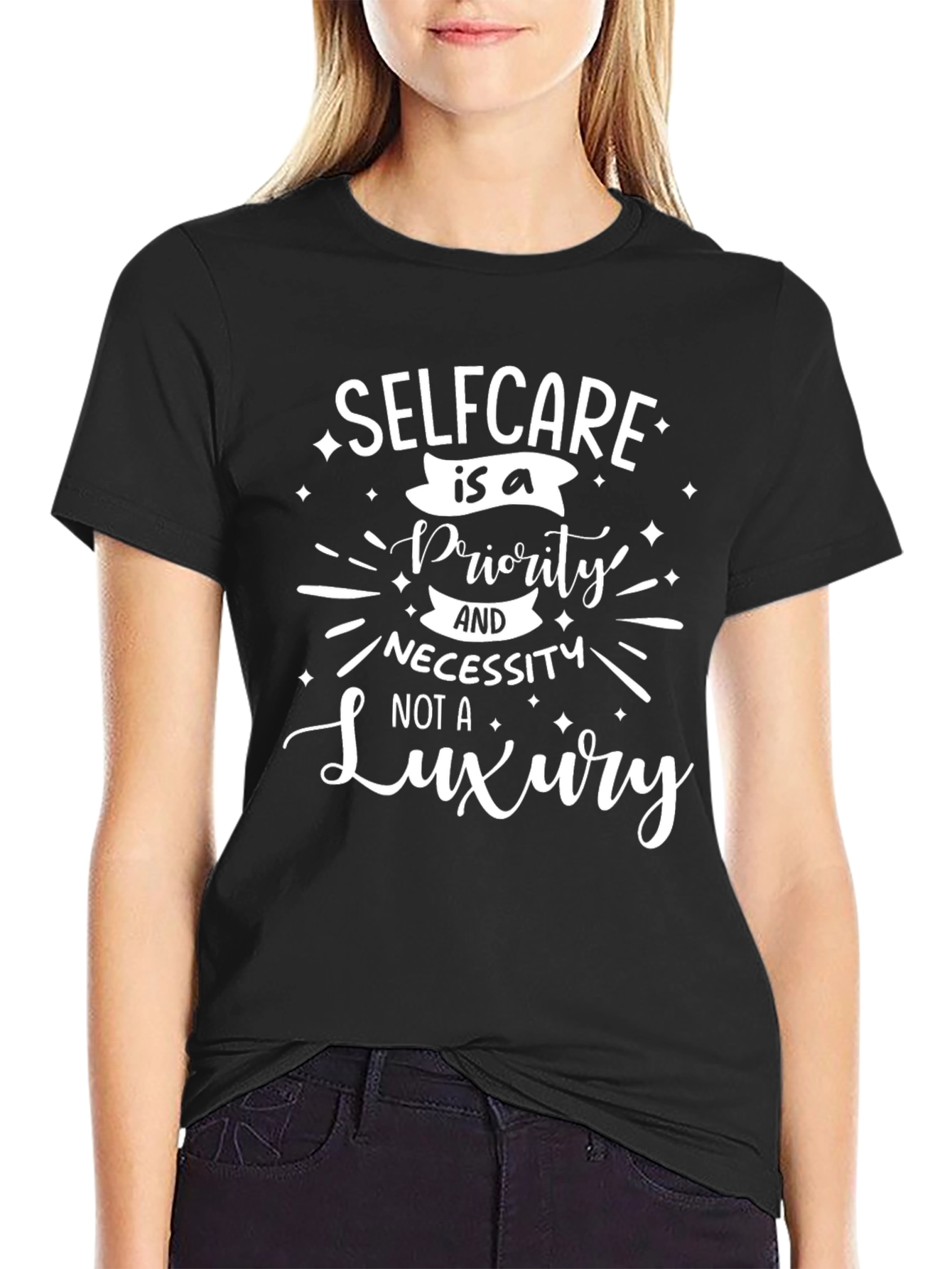 Selfcare is a Priority Black Graphic Tee