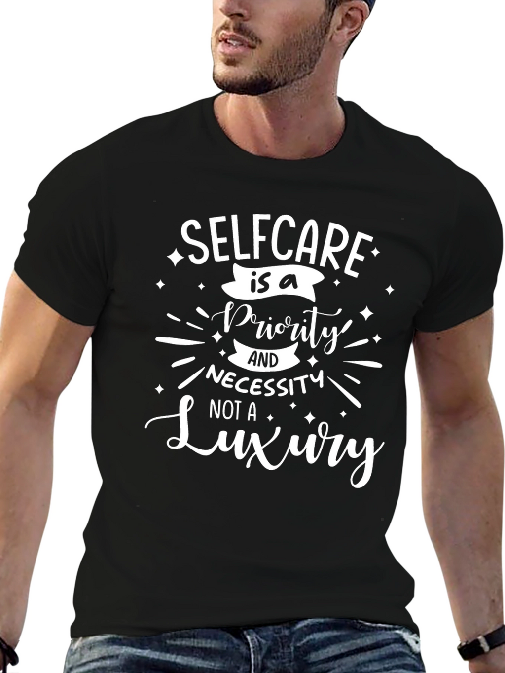 Selfcare is a Priority Black Graphic Tee