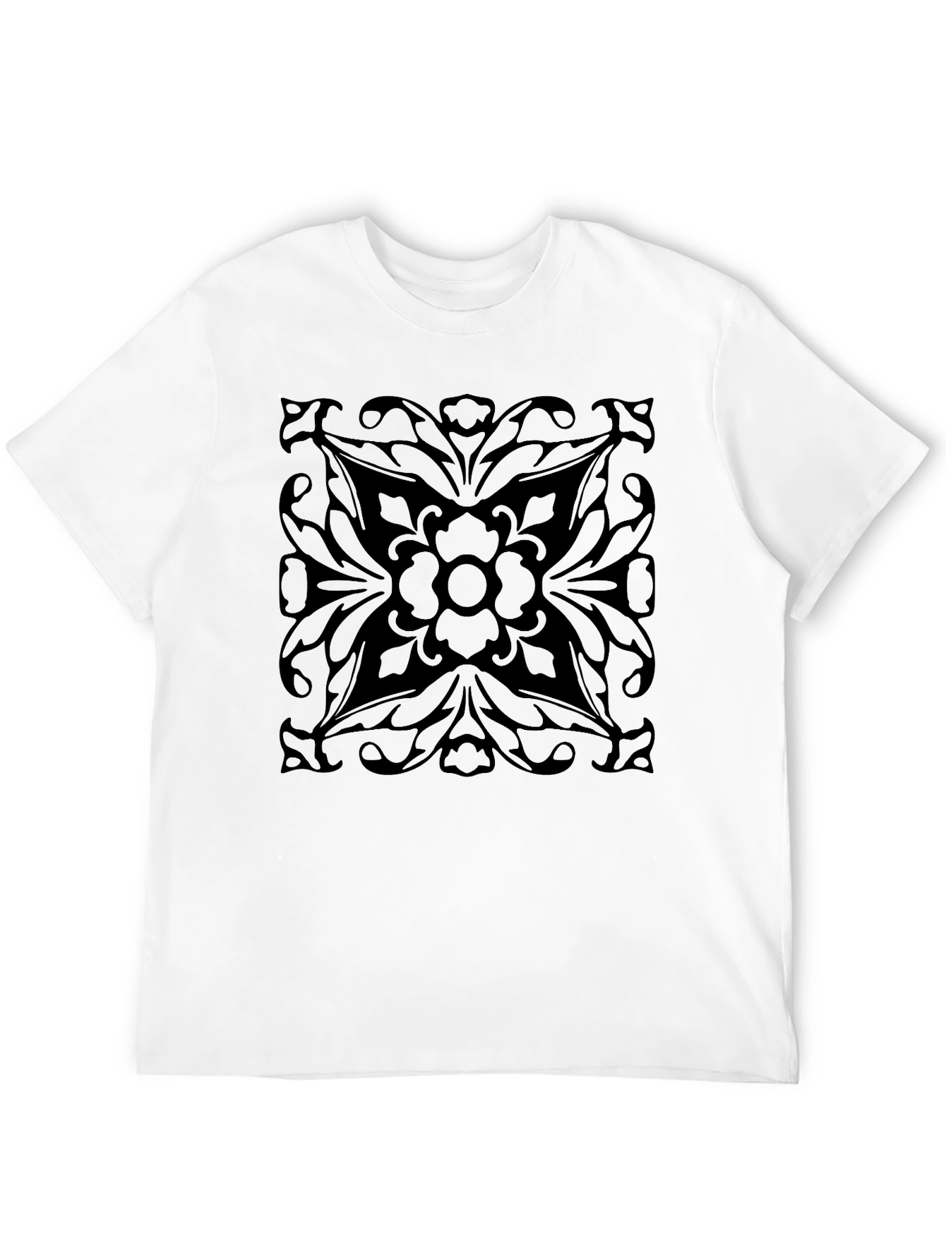 Elegant Black Floral Print T-Shirt