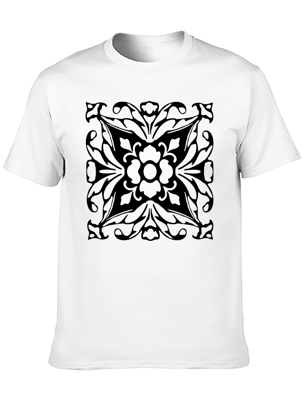 Elegant Black Floral Print T-Shirt