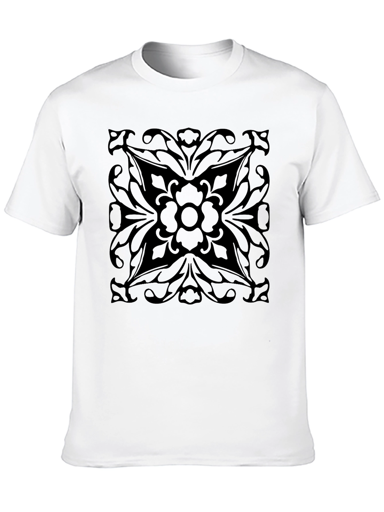 Elegant Black Floral Print T-Shirt