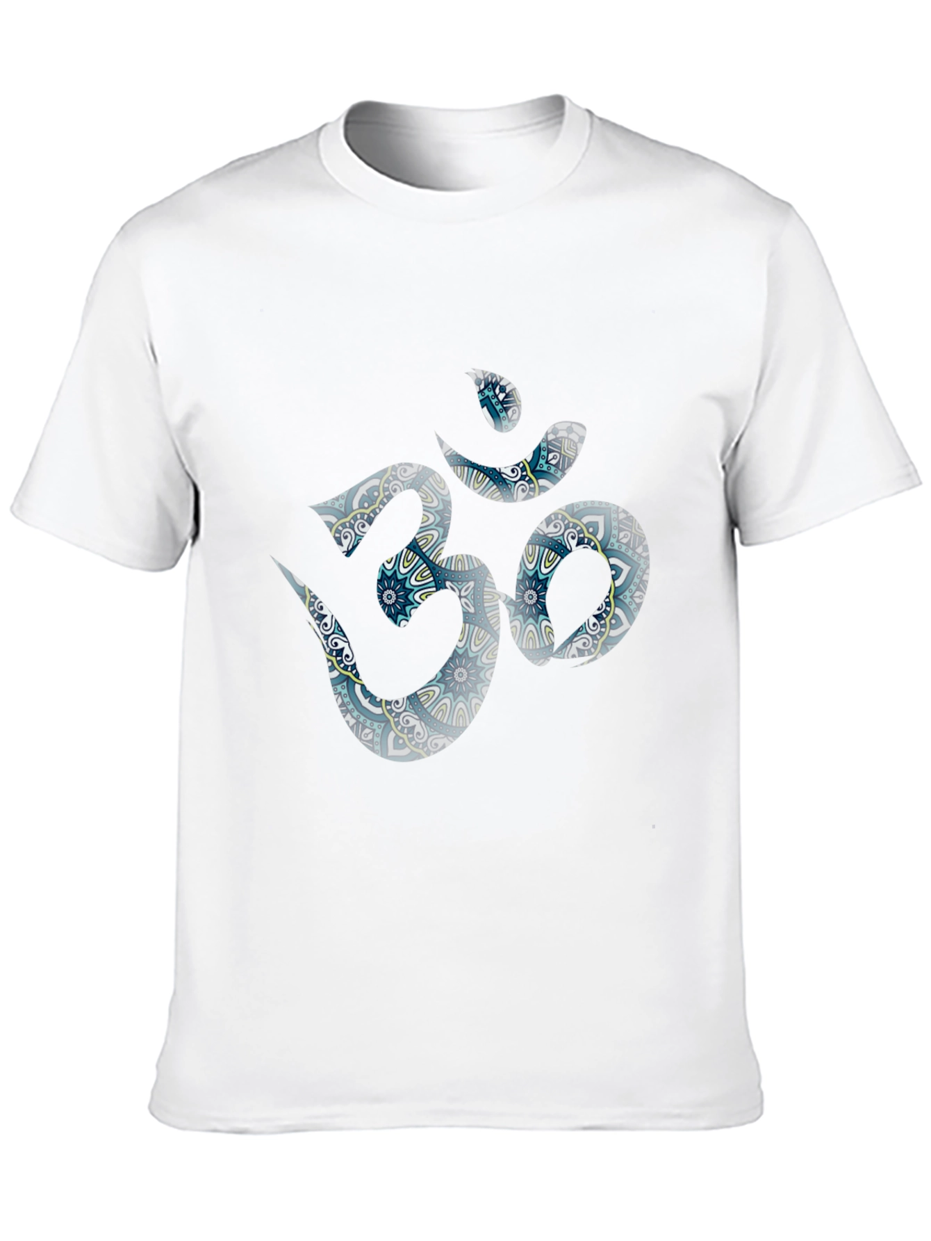 Om Mandala Design Black T-Shirt