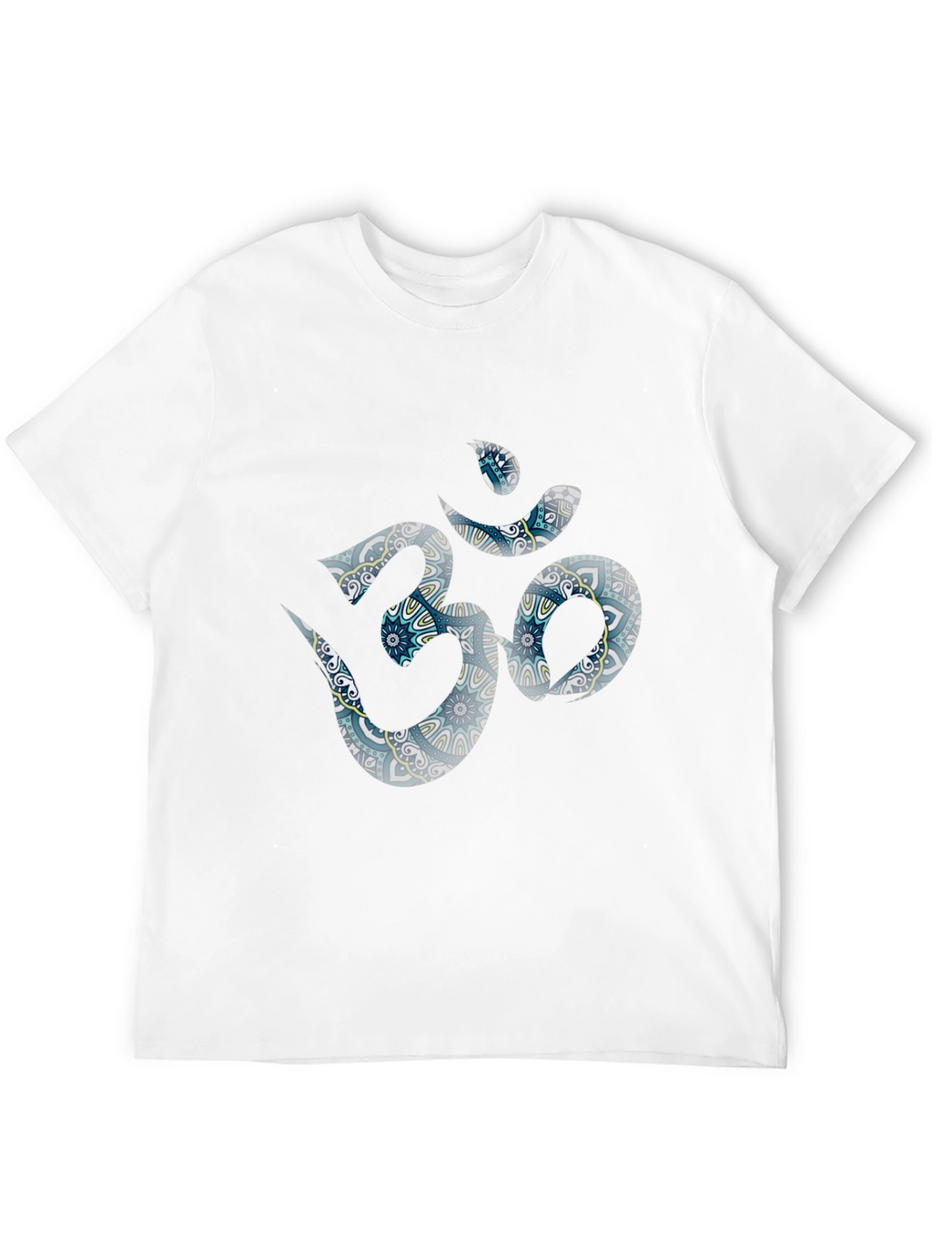 Om Mandala Design Black T-Shirt