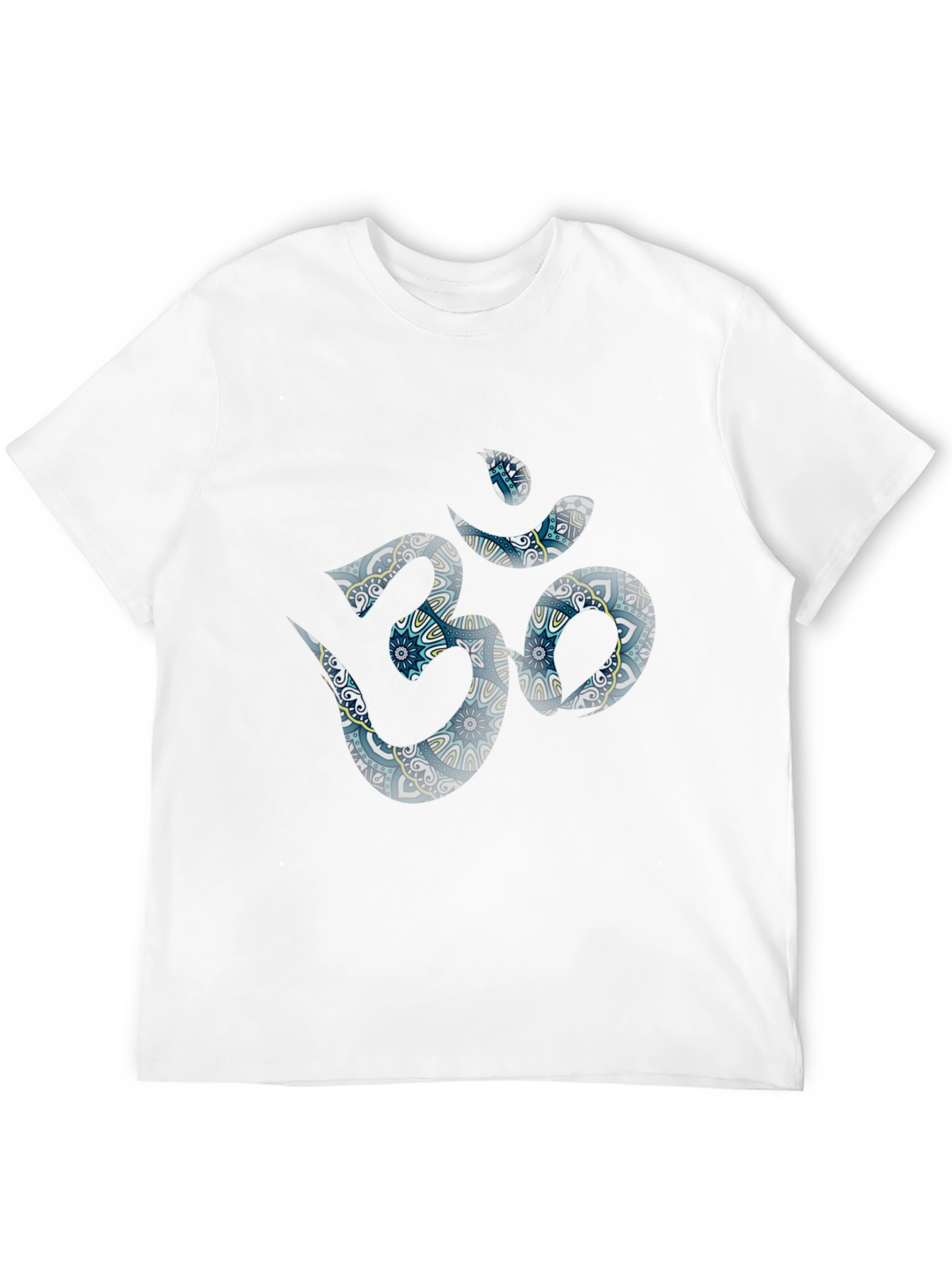 Om Mandala Design Black T-Shirt