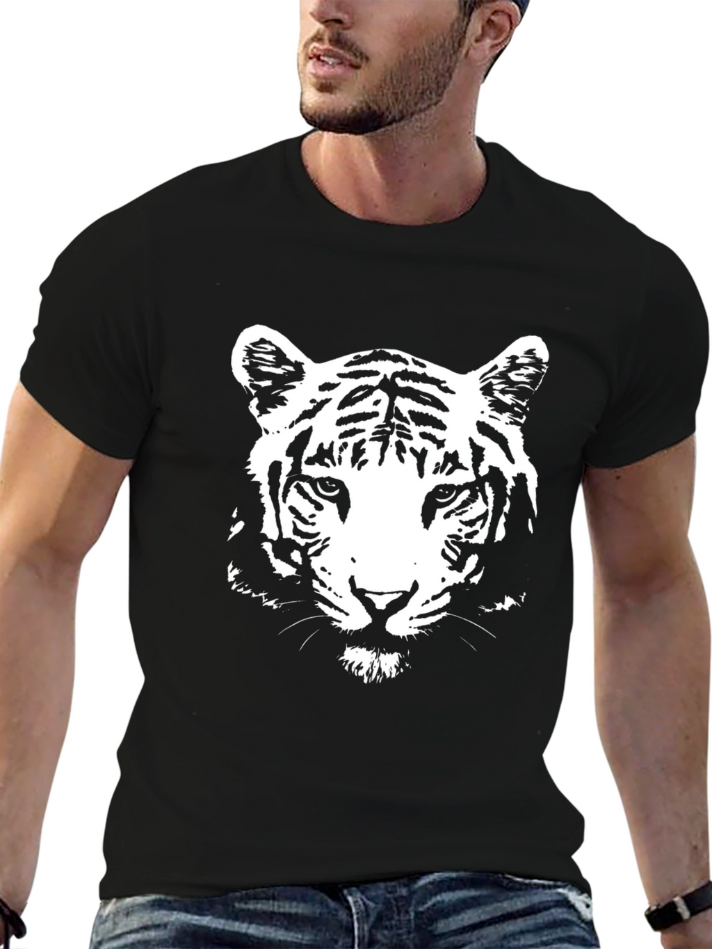 Black Tiger Graphic Tee - Stylish Mens T-Shirt