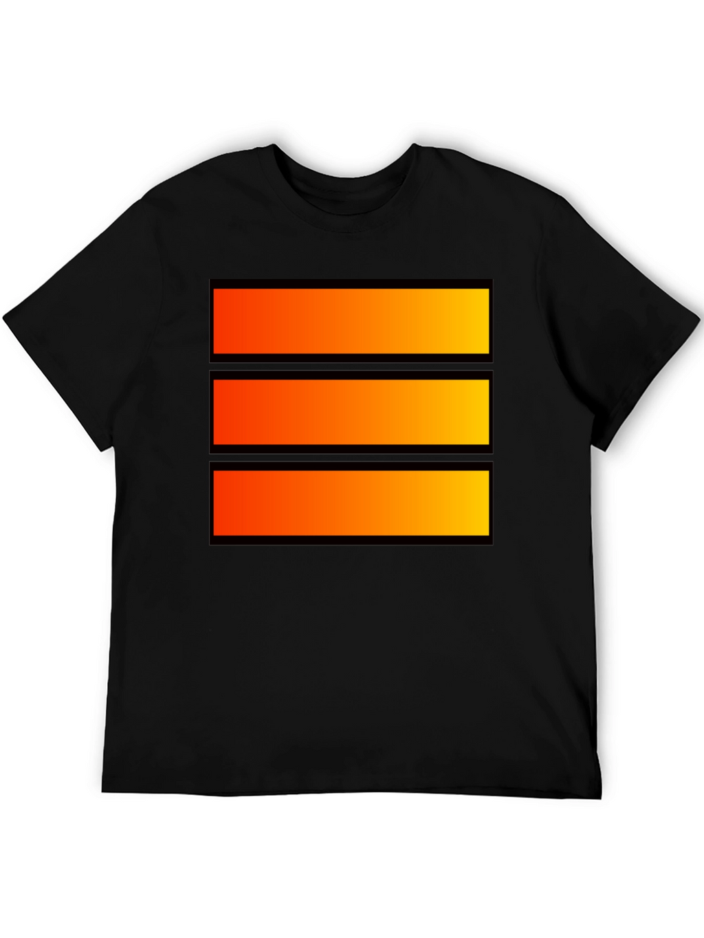 Bold Graphic Tee - Orange Stripe Design