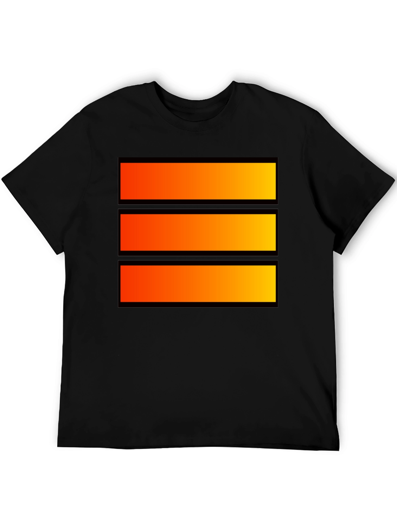 Bold Graphic Tee - Orange Stripe Design