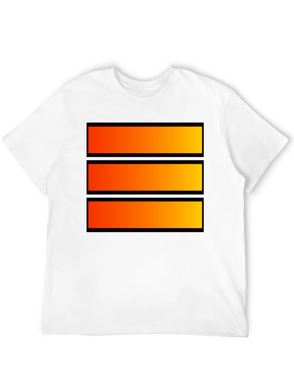 Bold Graphic Tee - Orange Stripe Design