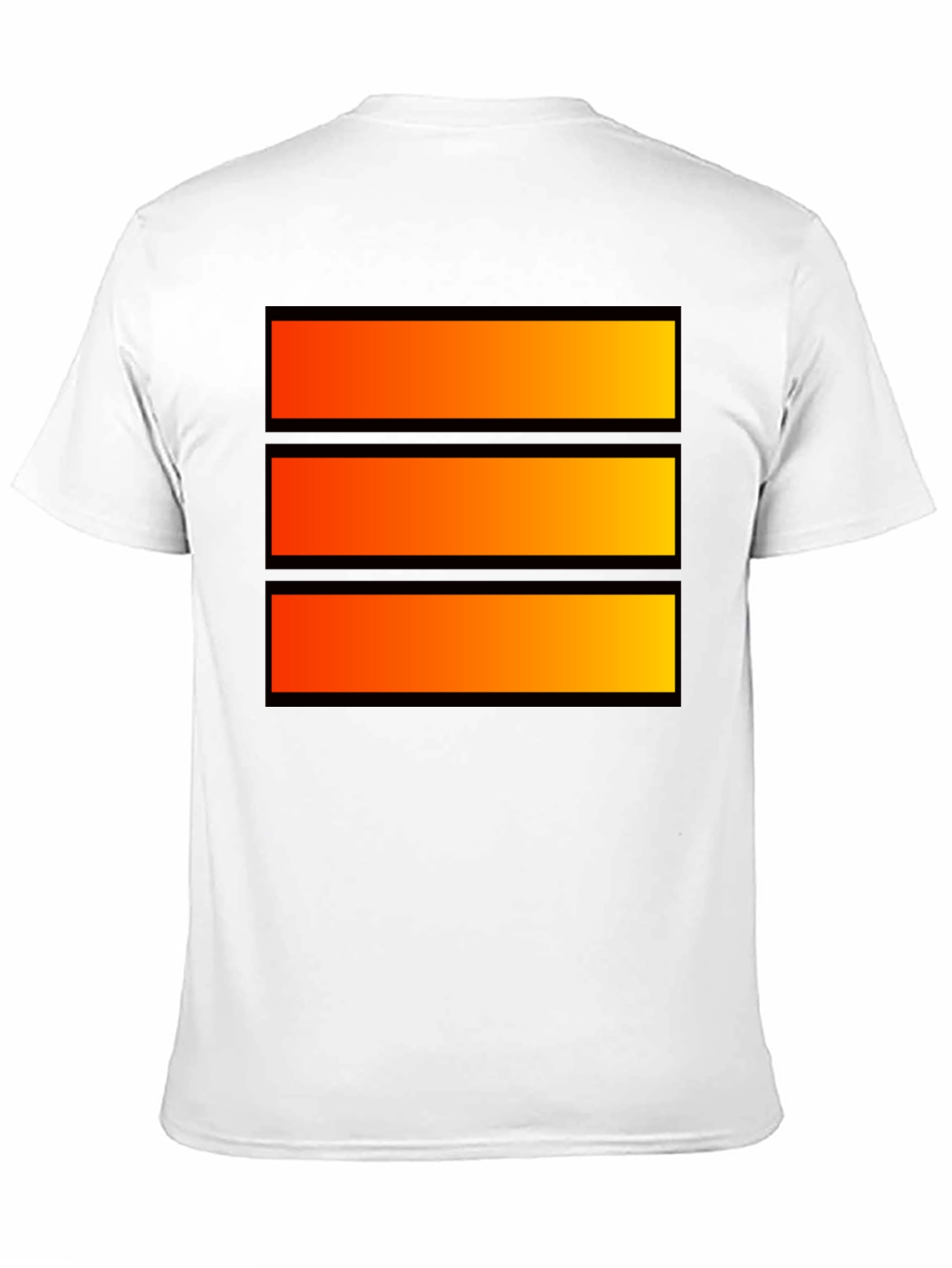 Bold Graphic Tee - Orange Stripe Design