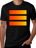 Bold Graphic Tee - Orange Stripe Design