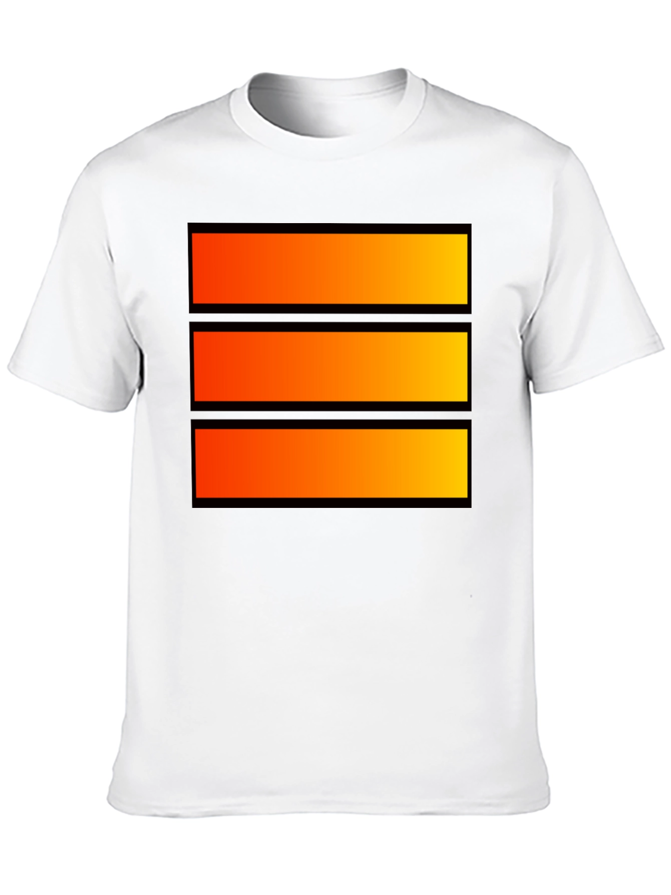 Bold Graphic Tee - Orange Stripe Design
