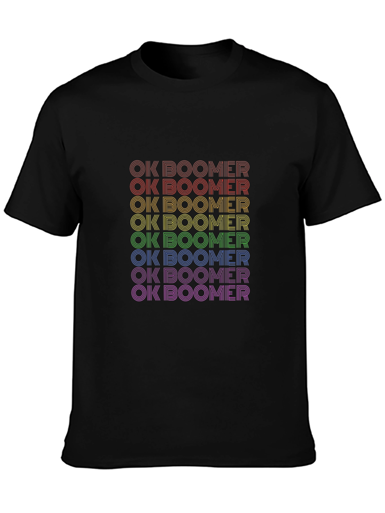 OK Boomer Rainbow Tee - Trendy Slogan T-Shirt