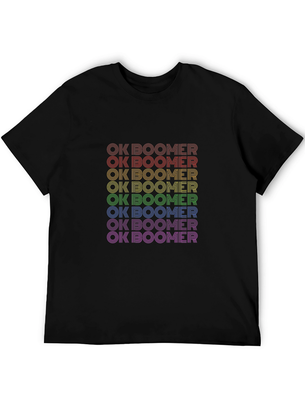 OK Boomer Rainbow Tee - Trendy Slogan T-Shirt