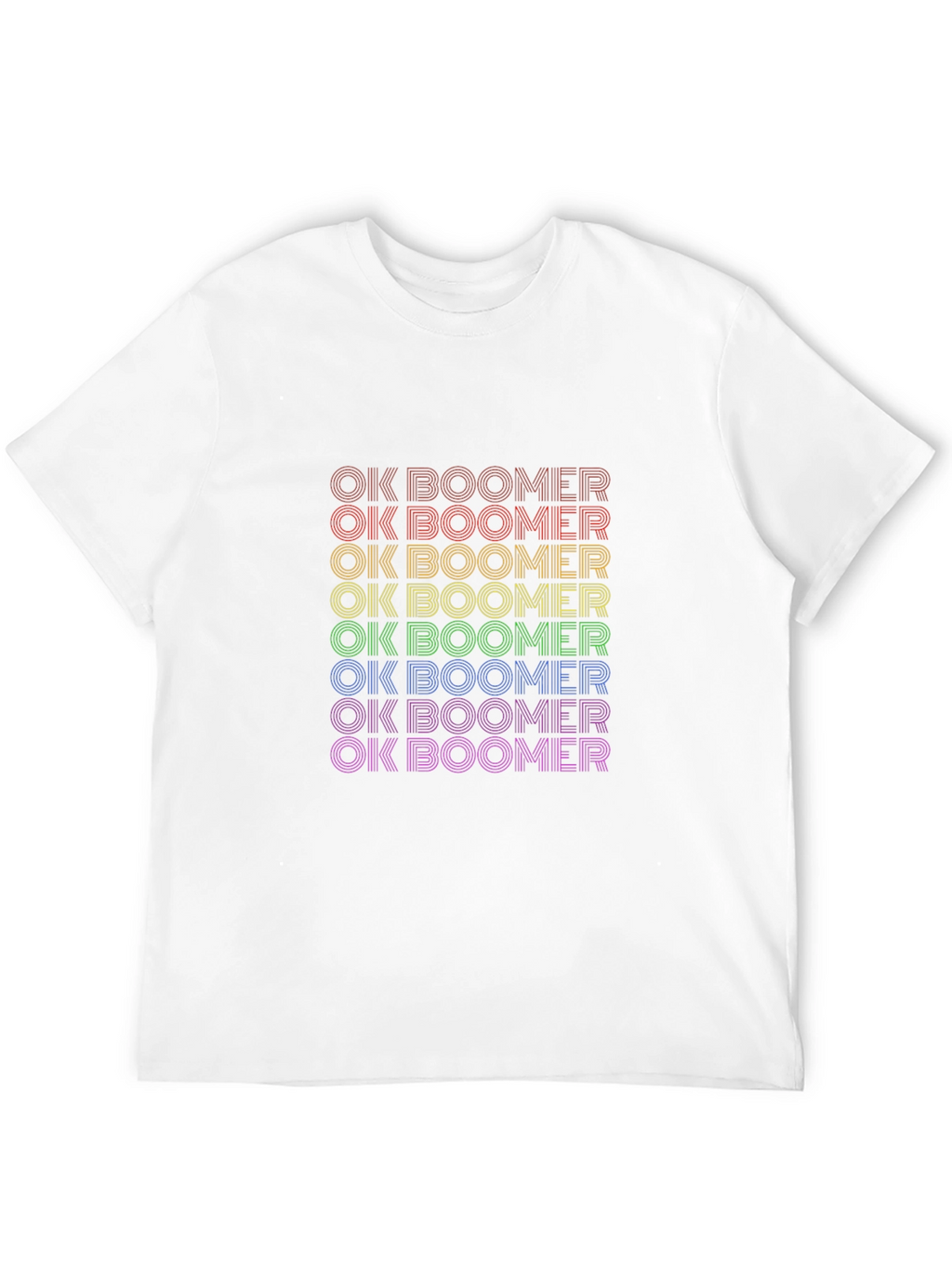 OK Boomer Rainbow Tee - Trendy Slogan T-Shirt