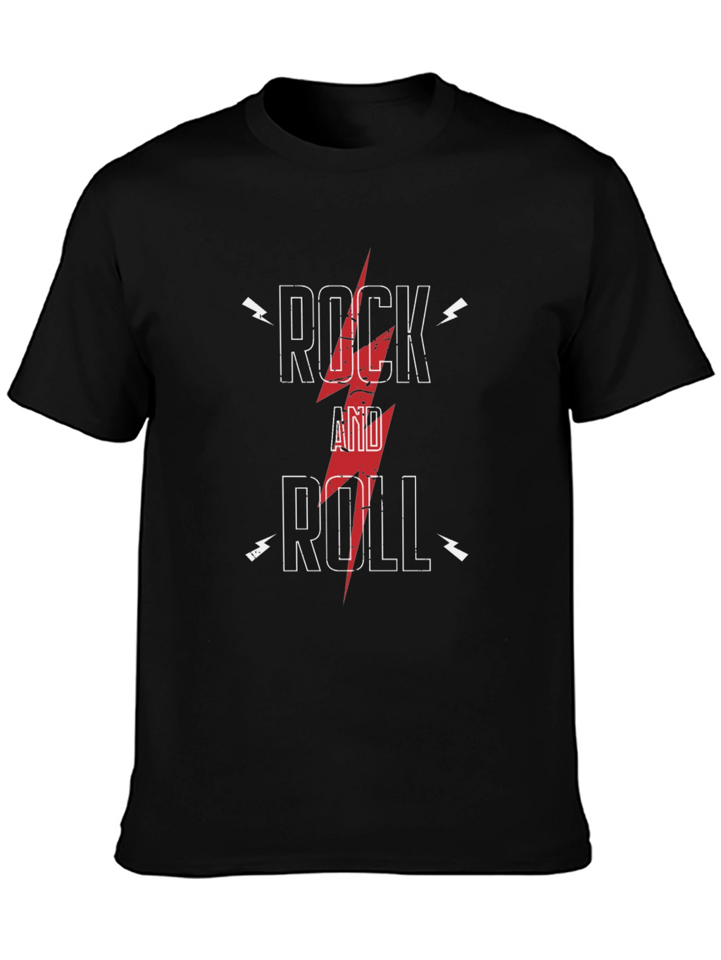 Rock and Roll Graphic Tee - Black Cotton T-Shirt