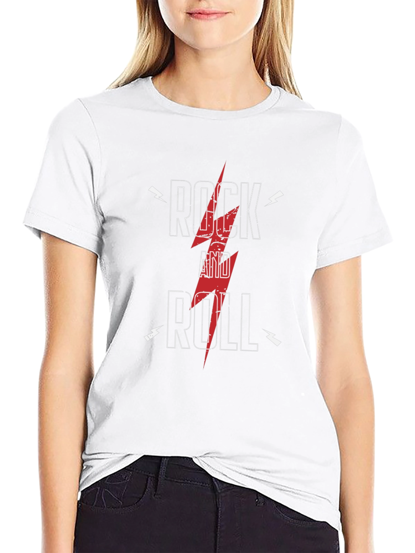 Rock and Roll Graphic Tee - Black Cotton T-Shirt