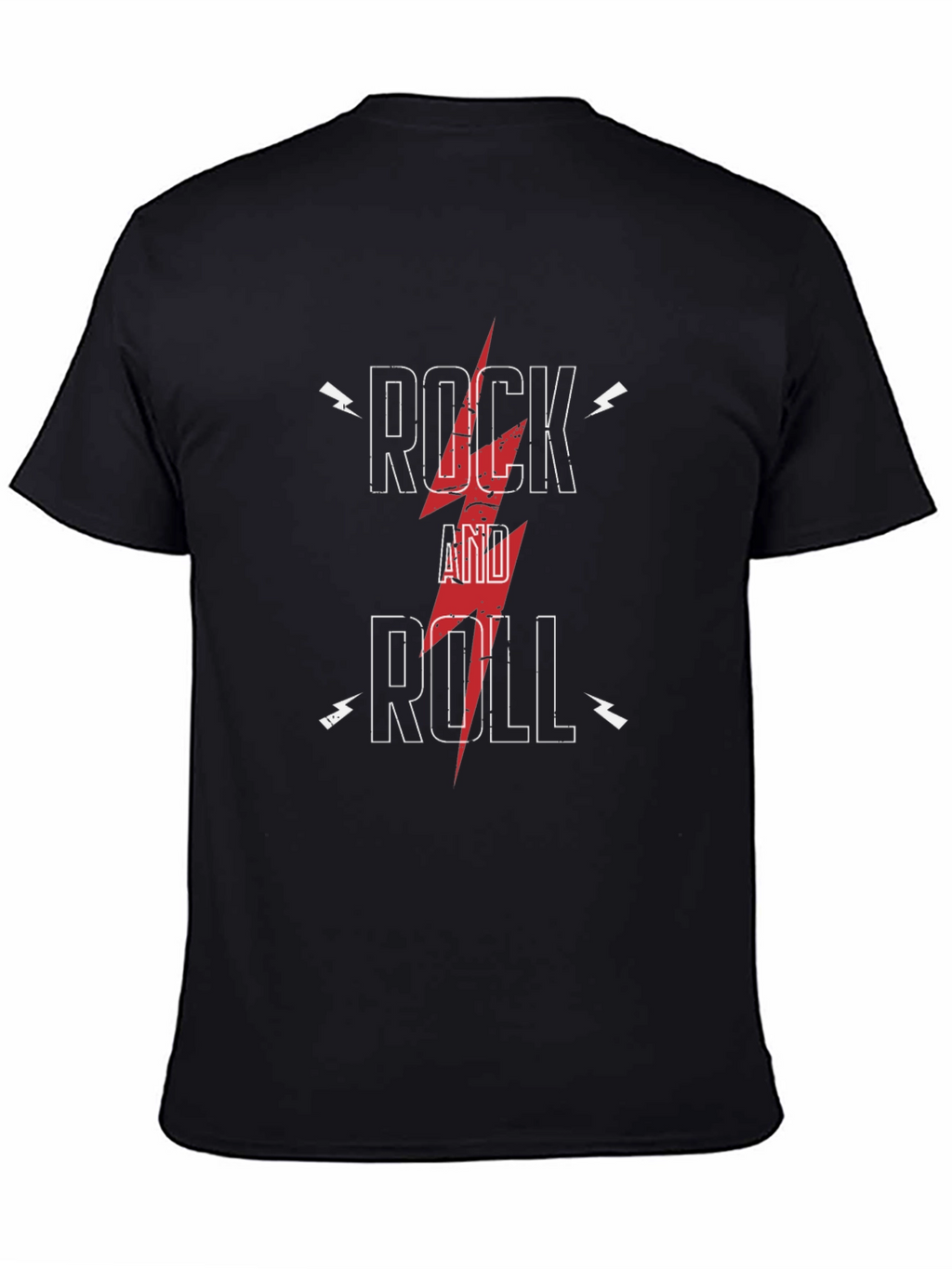 Rock and Roll Graphic Tee - Black Cotton T-Shirt