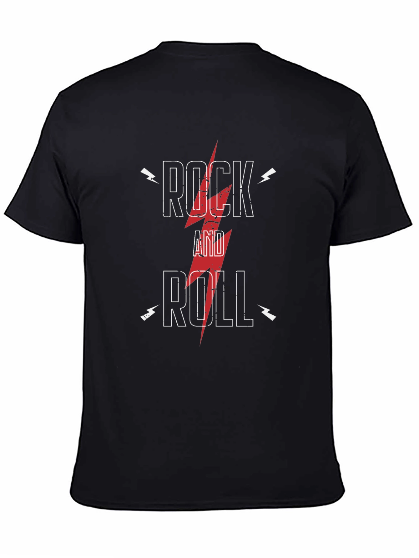Rock and Roll Graphic Tee - Black Cotton T-Shirt