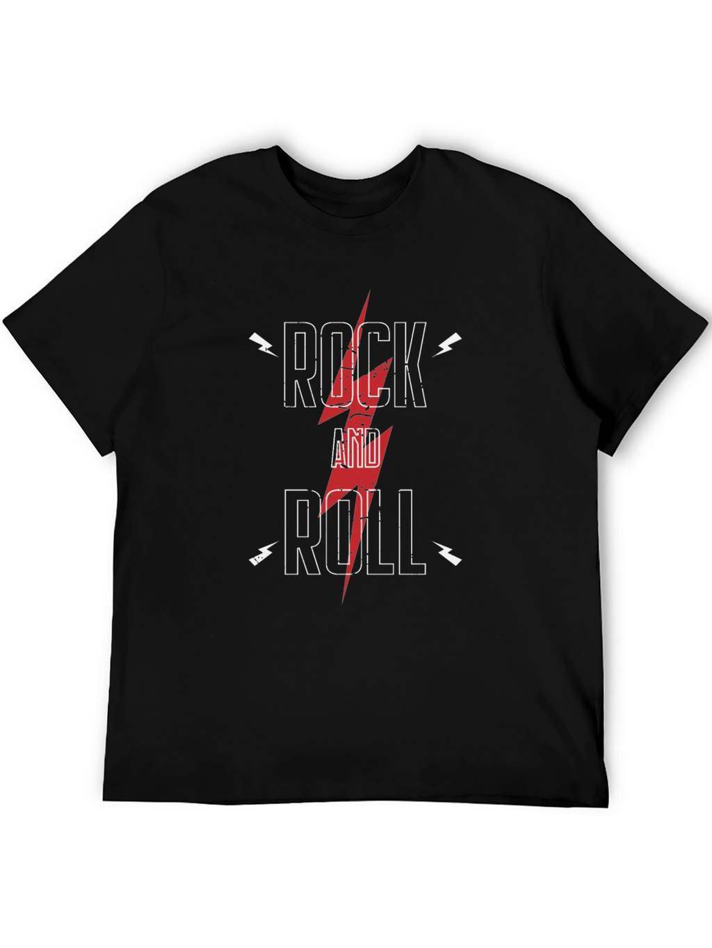 Rock and Roll Graphic Tee - Black Cotton T-Shirt