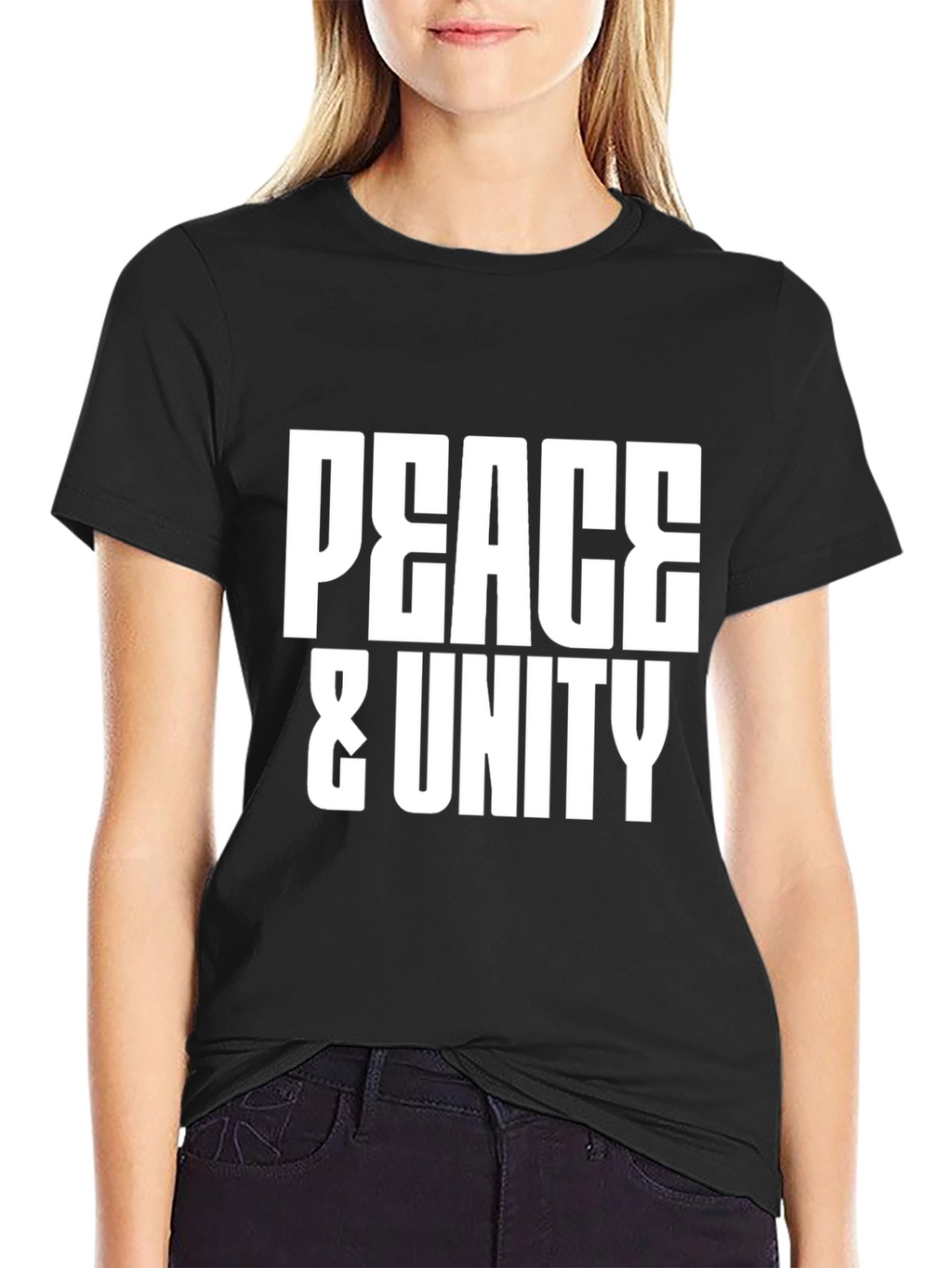 Peace & Unity Graphic Black T-Shirt