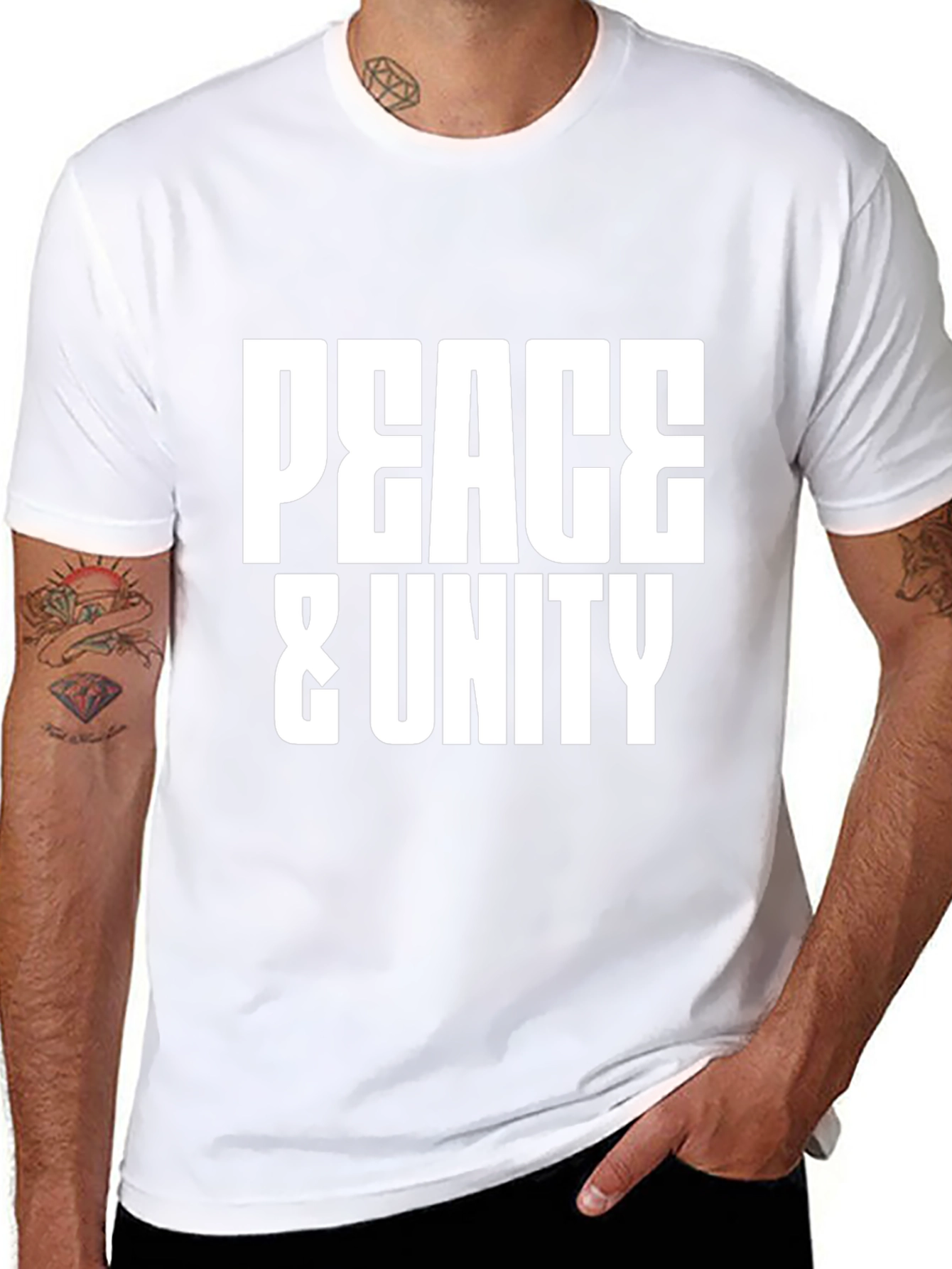 Peace & Unity Graphic Black T-Shirt
