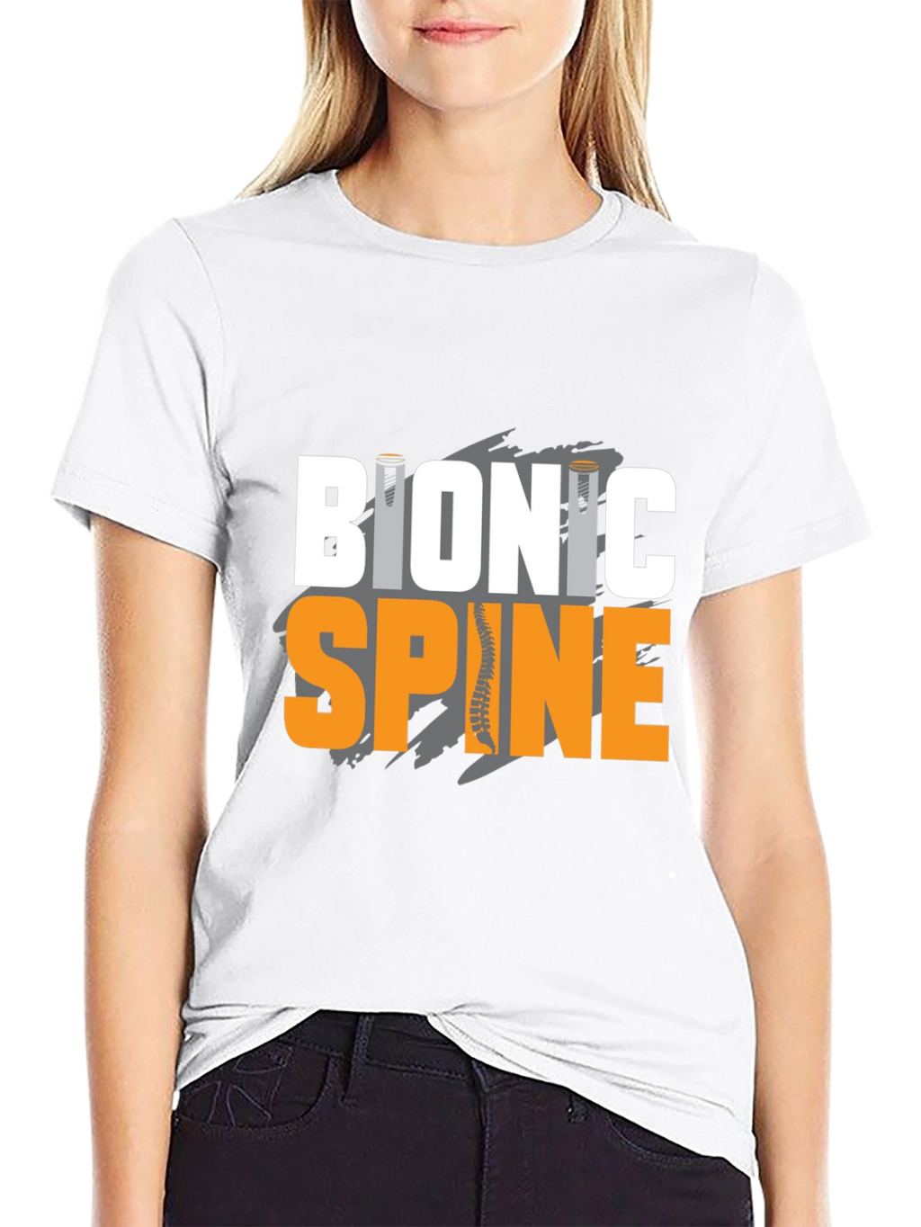 Bionic Spine Graphic T-Shirt - Black Cotton Tee